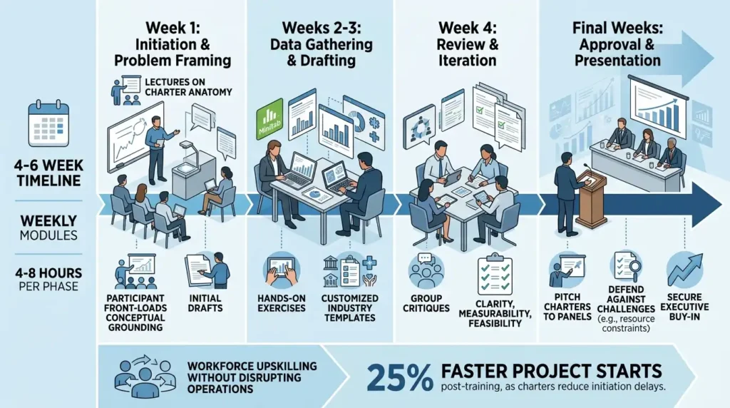 How Do Master Black Belt Programmes Structure the Timeline for Charter Development?