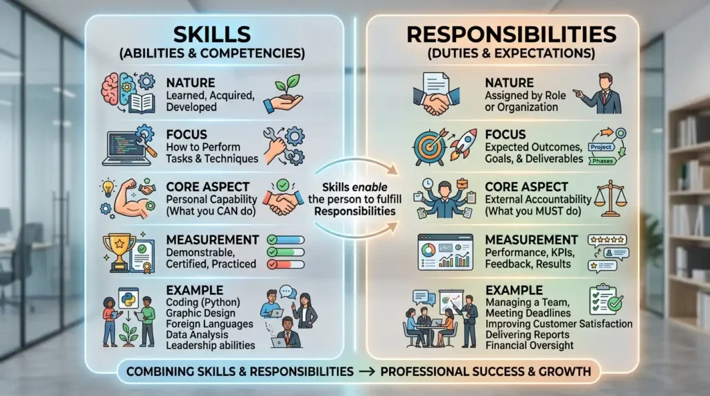 How Do Skills and Responsibilities Diverge Between Them