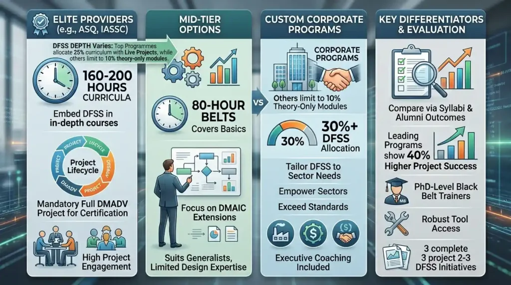 How Does DFSS Coverage Differ Across Master Black Belt Providers