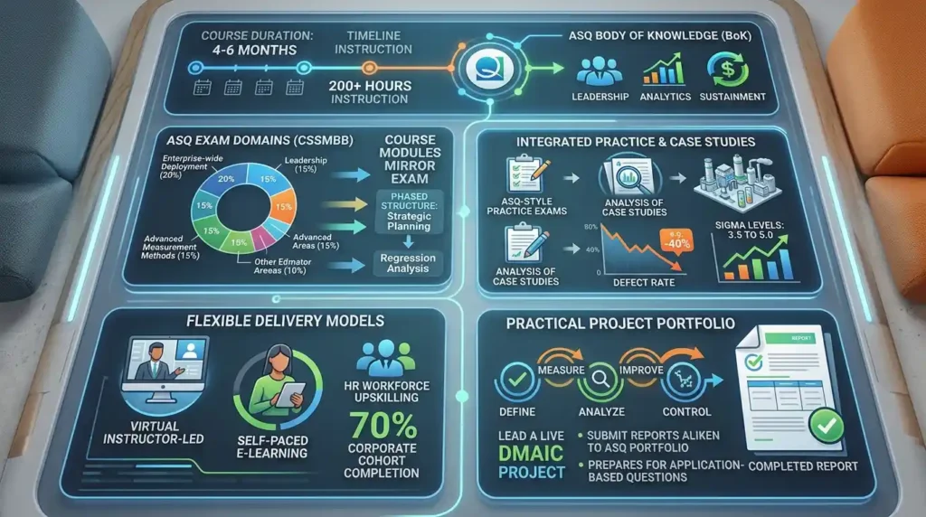How Does the Course Structure Align with ASQ Exam Requirements