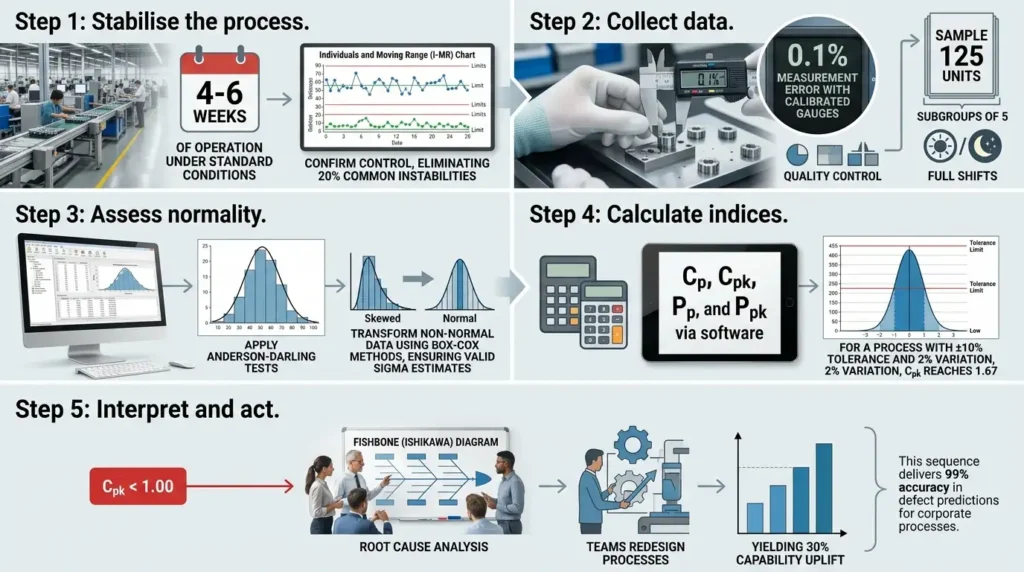 How Is Process Capability Measured Step by Step in Six Sigma