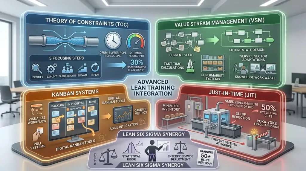 What Advanced Lean Principles Are Emphasized in the Training