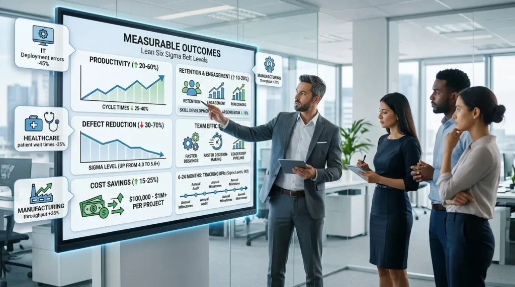 What Measurable Outcomes Do Lean Six Sigma Belt Levels Produce for Businesses