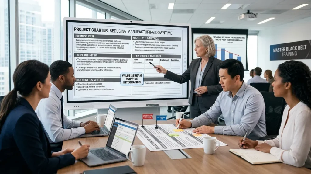 What Role Does the Project Charter Play in Master Black Belt Training?