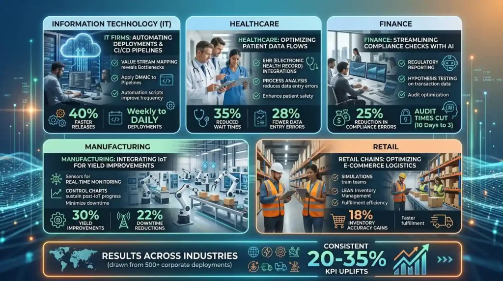What use cases demonstrate Lean Six Sigma's impact in corporate digital transformations