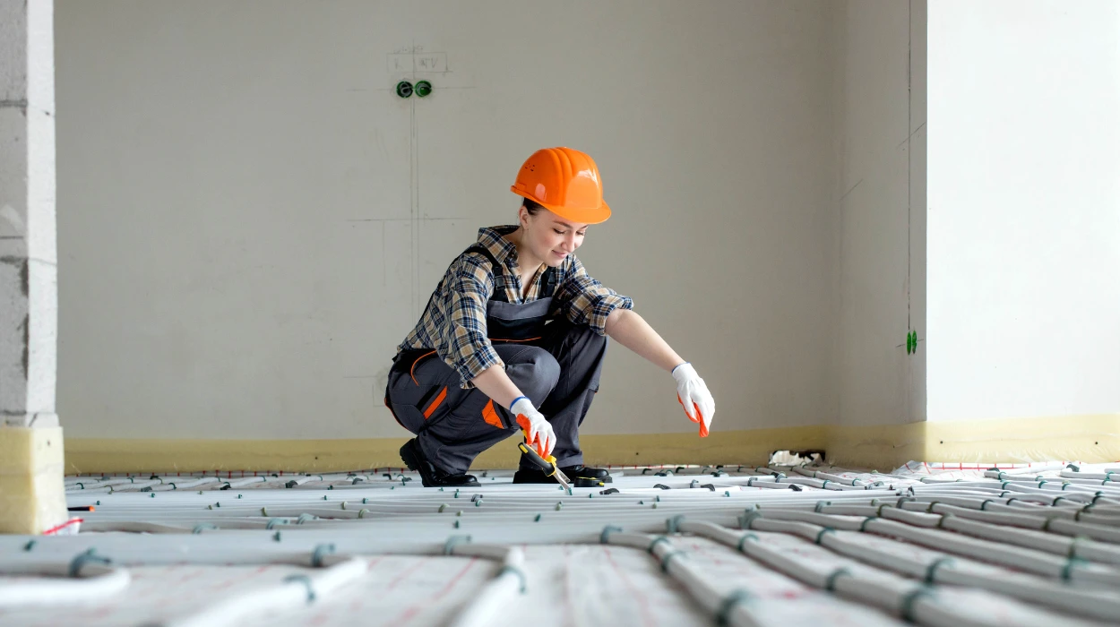 How Is Hot Water and Heating System Design Created in AutoCAD Drawings?