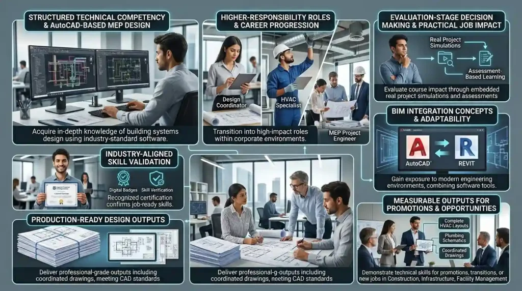 How does this course support career progression and evaluation-stage decision making for engineers?