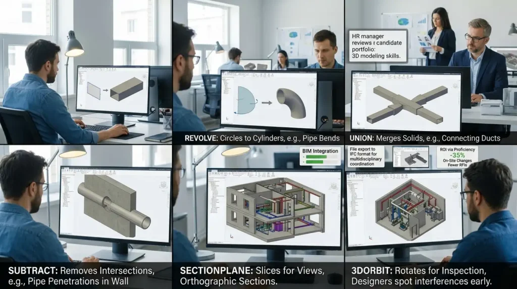What 3D Commands Are Critical for HVAC and Plumbing Modelling