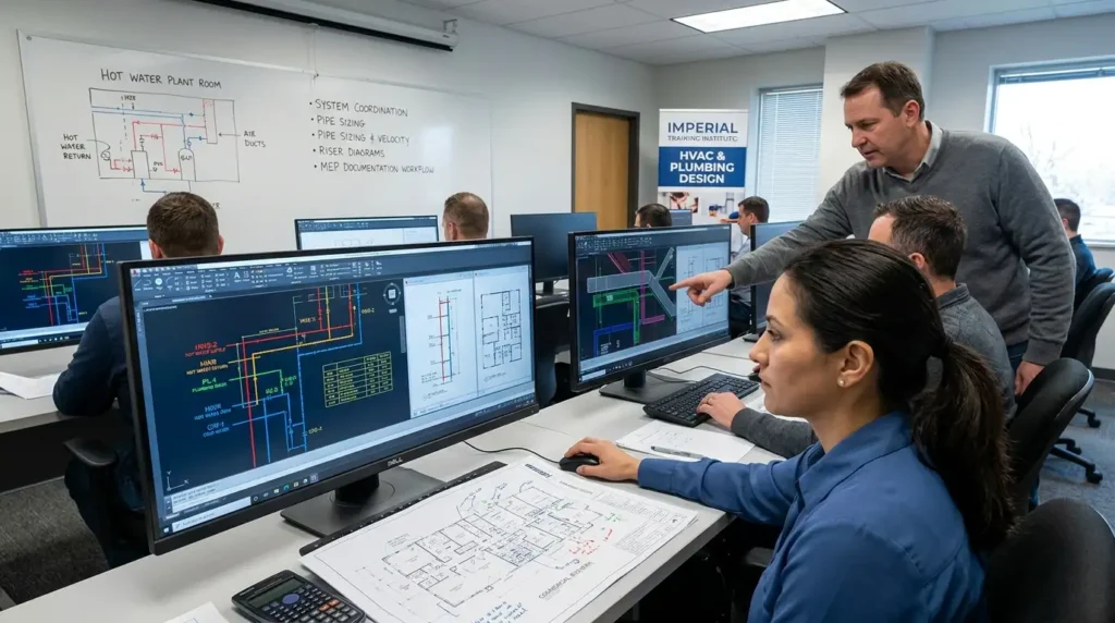 What Does Imperial’s HVAC Programme Include Regarding Hot Water System Drawing Exercises