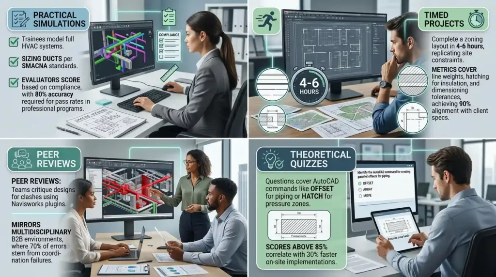 What Types of Assessments Evaluate AutoCAD HVAC Skills