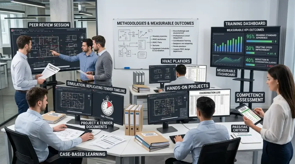 What learning methodologies produce measurable outcomes in AutoCAD HVAC training