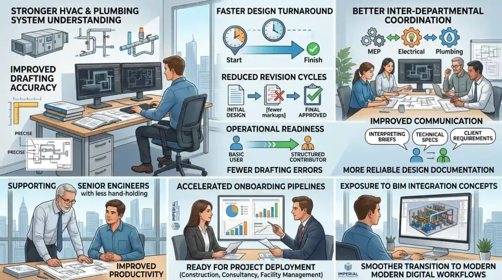 What results can be expected after completing Imperial’s HVAC AutoCAD training in terms of workplace performance and engineering capability