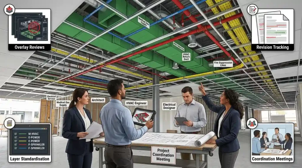What role does multidisciplinary coordination play in HVAC ceiling planning