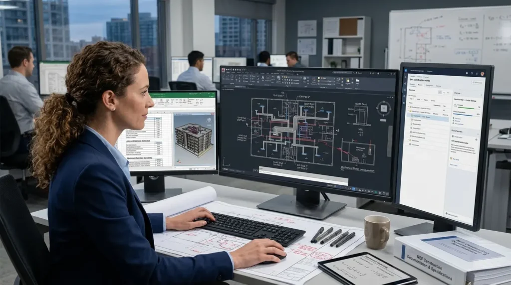 What technical components are included in AutoCAD HVAC and plumbing design training