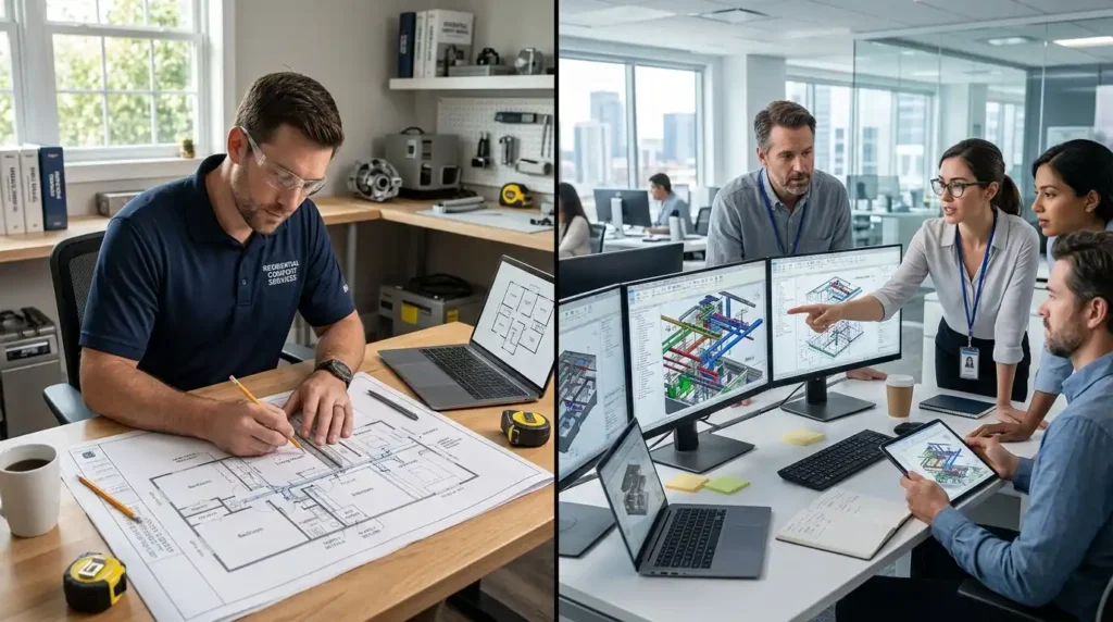 What Skills Are Developed Differently for Residential and Commercial Projects