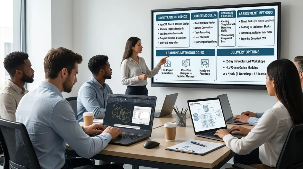 What training content is required for staff to generate and manage equipment schedules in AutoCAD HVAC